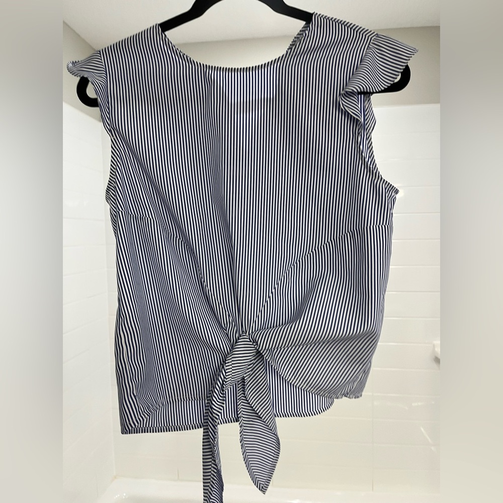 Molly Bracken blue and white striped blouse